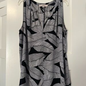 LOFT Monochrome Leaf Print Women's Blouse